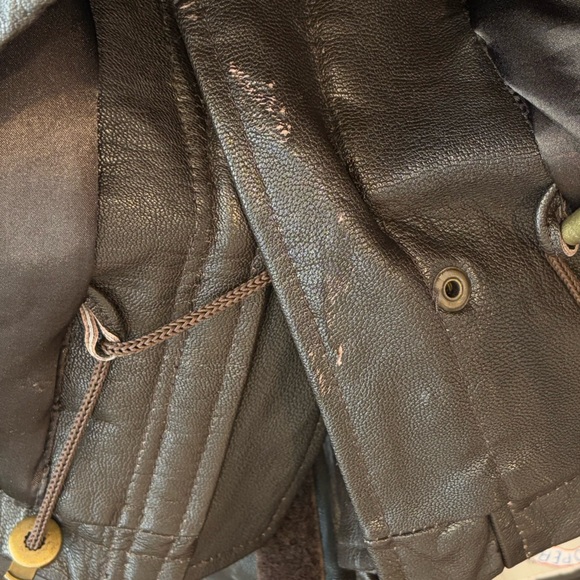 Cooper Genuine Real Leather US Army Field Zip Button Jacket Brown Size Large - Picture 9 of 9